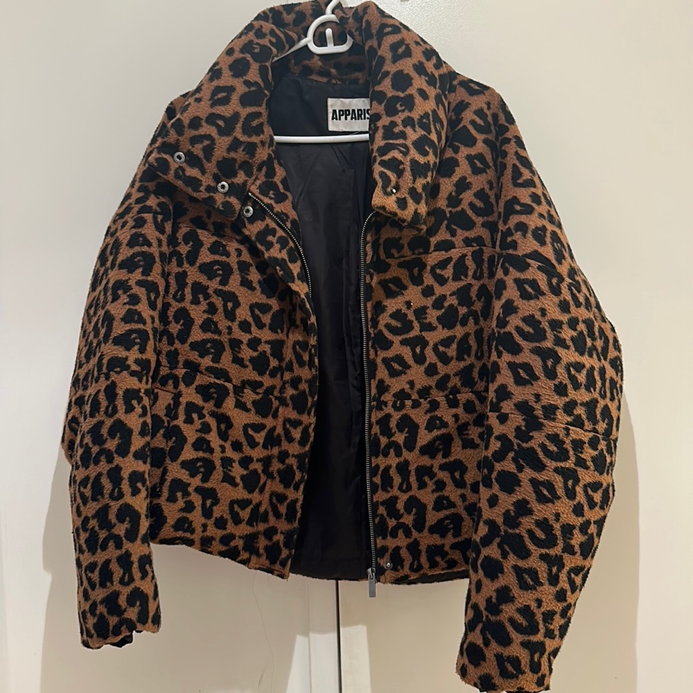 Leopard APPARIS puffer coat